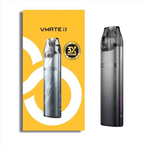 For VOOPOO Vmate i3 Kit 30 W Batterie 1500 mAh (Noir argenté) 3 ml 0,7 Ω Cartouche Vmate à remplissage par le haut Pod | Vaporisateur de cigarette...
