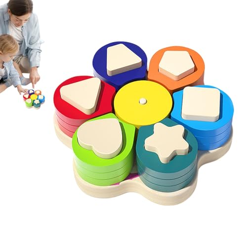 Jouets empilables pour trier les couleurs en bois - Blocs de tri bébé