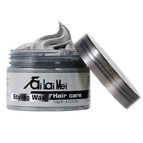 Temporary Silver Gray Hair Wax 4.23oz, Instant Hairstyle Mud Cream, Hair Pomades for Party, Cosplay,...