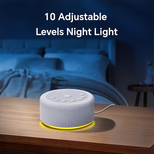 Sound Machine Night Light White Noise Brown Noise Machine 30 Non Looping Sounds 12 Lights 5 Timers 36 Adjustable Volume Memory Function Sleep Sounds Machine for Baby Kids Adult & Home Office Travel - Image 6