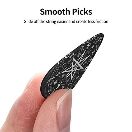 Lot de 12 médiators pour guitare avec symbole mystère et signe du zodiaque – Noir – Pour guitare électrique et basse – Cadeau idéal pour les amateurs de guitare acoustique – Avec boîte - Les Beatles, Paul McCartney, John Lennon, RIngo Starr, George Harrison Lot de 12 médiators pour guitare avec symbole mystère et signe du zodiaque - Noir - Pour guitare électrique et basse - Cadeau idéal pour les amateurs de guitare acoustique - Avec boîte – Image 5