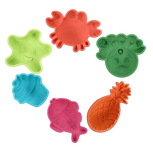 Kisangel 6Pcs Beach Set Sand Dredging for Summer Fun Lightweight Beach Playing Set Sand Mold Random Color