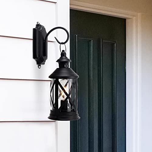 Image of TRIROCKS Battery Powered Metal Lamp 10'' Tall Decorative Cordless Table Lamps LED Edison Lights Hanging Lamps with Metal Hook for Home Decor Patio Garden Wedding Parties Indoor Outdoor(Black)