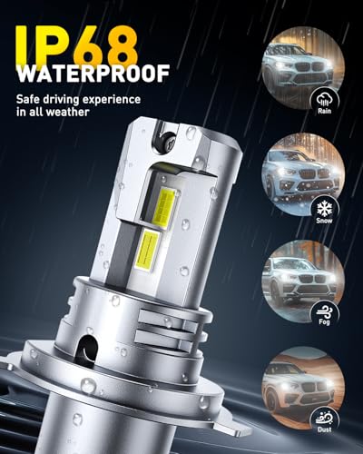 Image of AUXITO H4 Fog Light Bulbs for Fog or Rain, Pack of 2