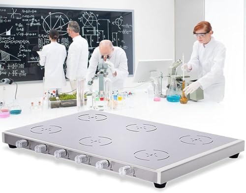 Image of Lab Stirrer, Magnetic Stirrer with Stainless Steel Work Plate, 200-2000 RPM Speed Stirrer Machine, 1/2/4/6 Multi-Position Magnetic Stirrer, for Lab Use(6)