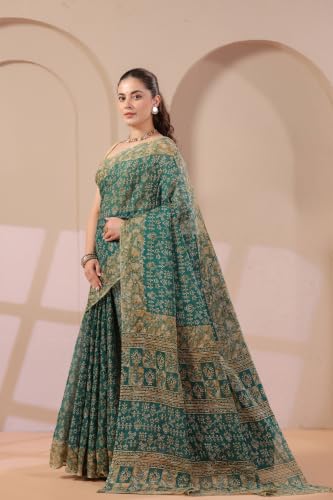 Image of TAMAIRA FASHION Mulmul Pure Cotton Saree For Woman Warli Batik Printed |Office Wear Daily Wear Sarees For Women Without Blouse Piece(Available in 11 Colours)