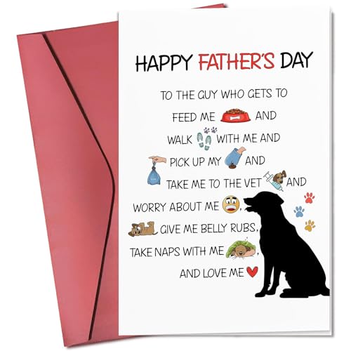 Fathers Day Card From daughter or son The Best Dog Dad Gifts funny FatherS Day A festive Card for Dog Lovers And Pet Dads Stepfathers or Grandfathers Quotes About Dogs Including The Envelope 18x12cm