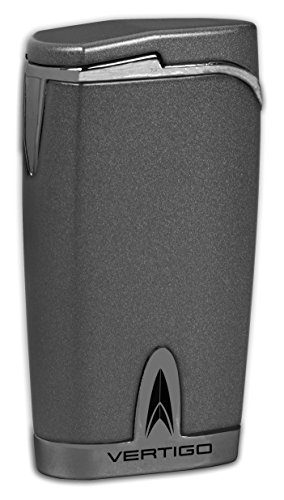 NEW VERTIGO by LOTUS TWISTER FOUR WIND RESISTANT TORCH FLAMES CIGAR/CIGARETTE LIGHTER WITH CIGAR PUNCH - GUNMETAL