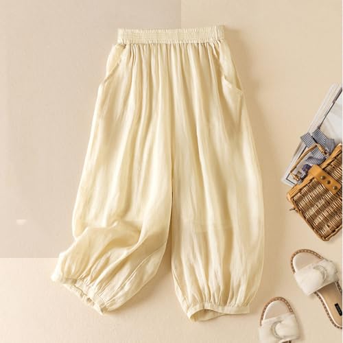 bmkBWO Womens High Waisted Wide Leg Pants Solid Color Summer Lounge Pants Casual Loose Flowy Trousers2