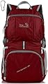 Outlander Packable Lightweight Travel Hiking Backpack Daypack (Dark Red, 35L)