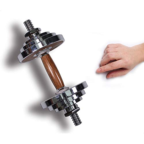 10 Kg Halter (paar) Fitnessapparatuur Voor Thuis Armspiertraining Halter Met Walnotenhouten Handvat Gratis Dumbbell Tray… - Afbeelding 6