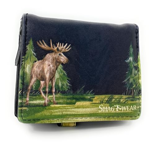 Shag Wear Moose Babies Small Wallet for Women and Teen Girls Vegan Faux Leather Black2