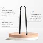 Tongue Scraper, Tongue Cleaner for Adults and Kids, Fights Bad Breath, Metal Tongue Scraper, Great for Oral Care, Oral Hygiene, Ayurveda Tongue Scraper, Hygiene Luxury Black Tongue Scraper. (2 Pack) - Image 4