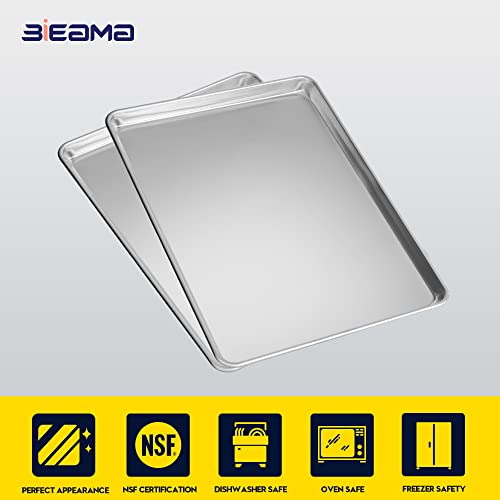 BIEAMA 6 Pack 15" × 21" Baking Sheet Pan Aluminum Commercial Pan for