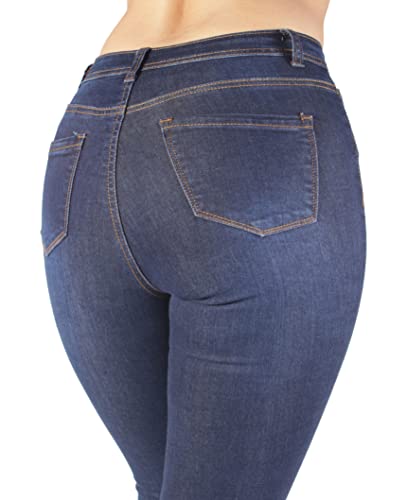 Fashion2Love Women Juniors Bell Bottom Ripped Distress High Waist Flared Stretch Jeans (HY04)3