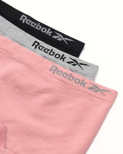 Reebok Girls' Boyshorts Underwear - 3 Pack Soft Seamless Girls Panties Boy Shorts - Breathable Panties for Girls (6-16)3