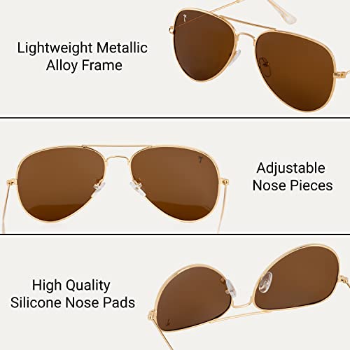 Aviator Style Polarized Sunglasses (Silver, BlueGreen-Purple Mirror), Adult4