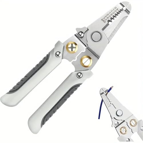 Image of Wire Stripper Pliers Multi-Functional Alloy Steel Tool with Wire Cutting, Stripping, Crimping and Lock Switch Design