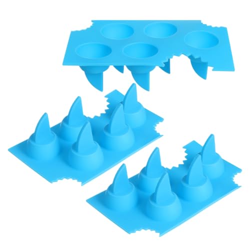 Set de 3 moldes de hielo de silicona Luxshiny azul miniatura 1
