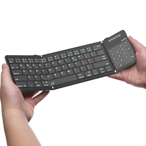 Nillkin Foldable Keyboard with Touchpad, Bluetooth Keyboard with Number Pad, Full Size Keys, Large...