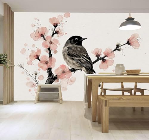 Papier peint oiseaux 3D pour masquer les défauts et agrandir le salon - 4