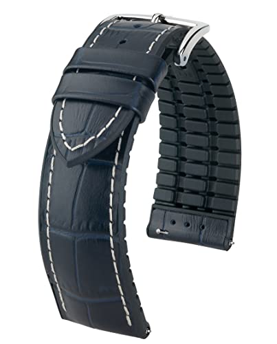 Bracelet de montre HIRSCH George 22 mm anti-transpiration en cuir et caoutchouc