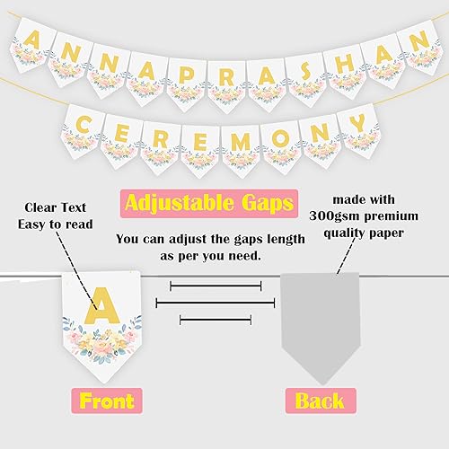 Image of Party Propz Annaprasana Decoration Items - Large Pack Of 67 Pcs Baby Rice Ceremony Decorations Items | Rice Ceremony Photo Props | Annaprasana Decoration Backdrop | Annaprashan Banner (Cardstock)