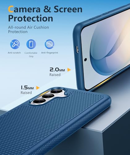 Image of FNTCASE for Samsung Galaxy S26 Plus Case: Military Grade Drop Protection, 14ft Drop Tested, Screen Protector Included, Anti-Slip Anti-Fingerprint Dual Layer Shockproof Phone Case Cover (Blue)
