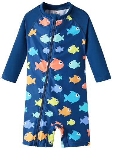 Image of UMELOK Baby Boy Swimsuit UPF 50+ Sun Protection Rash Guard Swimwear