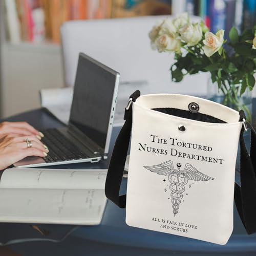 TOBGBE Funny Nurse Memes Gifts Tortured Nurses Department Crossbody Bags For Nurse Accessories for Work 6