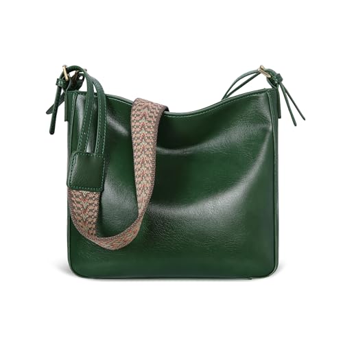 Iswee Leather Purses for Women Designer Crossbody Bags Zippered Multi-Pocket Shoulder Handbags with Adjustable Wide Strap3