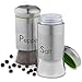 Produktbild KADAX Salz- und Pfefferstreuer Set, 2-teilig, 150 ml, Streuer aus Glas und Edelstahl, Mini-Salzstreuer, Gewürzstreuer mit Deckel, Gewürzglas, klein, transparent/Silber