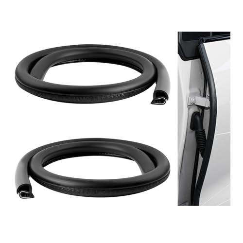 2PCS 2.62Ft Adjustable Automotive Weather Stripping Door Seal Open-end Car Door Weather Stripping with Upgraded U-Shaped Fixing Steel Strip & Bayonet Thickened Car Rubber Edge Trim