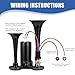 24V 600dB Super Loud Dual Trumpet Electric Train Air Horn Kit with Heavy-Duty Compressor – Waterproof Black Airhorn for Trucks, Motorcycles, SUVs, Pickups, Boats, ATVs & Off-Road Vehicles