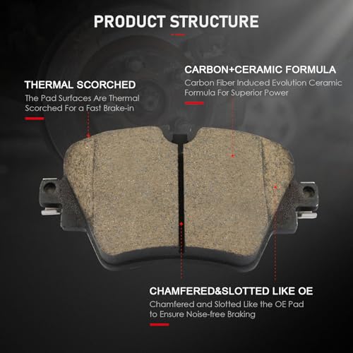 Image of cciyu D1892 Front Ceramic Brake Pads For BMW 228i Gran Coupe /228i xDrive Gran Coupe /230i /330e /330e xDrive /330i /330i xDrive /430i /X1 /X2 /X3 /X4 /Z4,For Mini Cooper Clubman /Countryman,For Toyota GR Supra