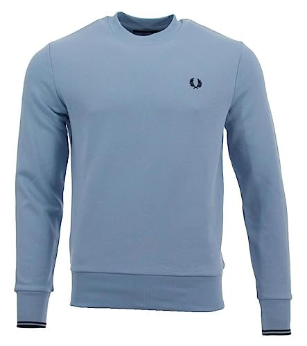 Fred Perry Jersey de cuello redondo para hombre M7535, azul claro, XXL