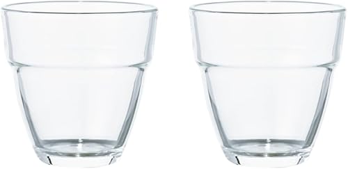 HARIO HSG-1624 Heat-Resistant Stacked Glasses, Set of 2, 9.2 fl oz (260 ml), Heat Resistant Glass, Stackable, Microwave and Dishwasher Safe, Made in