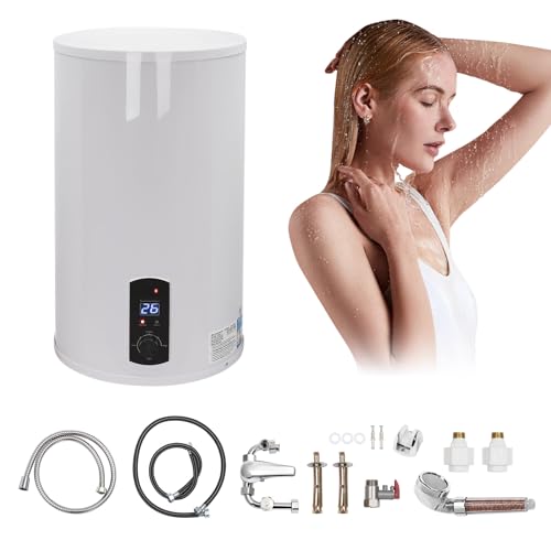 NaMaSyo Aquecedor de água elétrico de 120 L, 220 V, 2000 W, com ecrã LED, moderno, branco