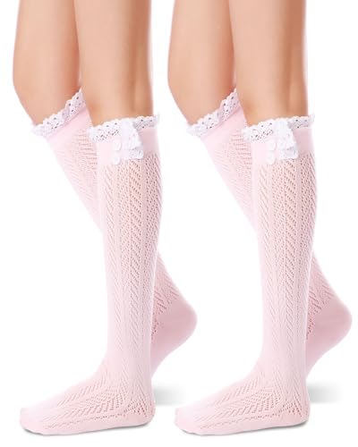Image of Syhood Long Button Boot Socks with Lace