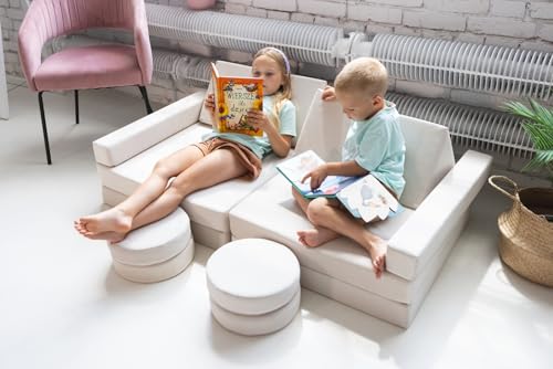 Multifunktionssofa Sitzsack Kindersessel Schaumstoffelemente Spielzeug (Color : Cream (Cord Velours))