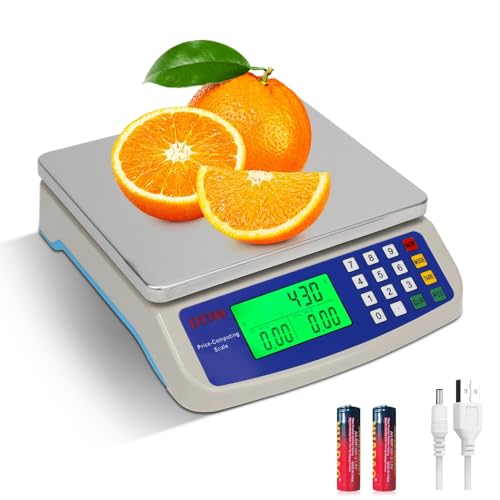 デジタルフードスケール 40kgステンレス製電子キッチンスケール帯計数価格計算スケール帯LCDディ皮むき機能 家庭用パン・ベーキング・果物調理準備に最適(Blue,40kg/1g)