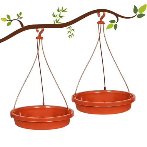 Image of Bird Feeder Water & Food Tray with Nest | Hanging Balcony Bird Feeder for Home Garden | Attracts Sparrows, Parrots, and More - Ideal for Outdoor Use (Trey Bowl)
