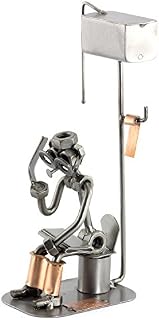 Steelman24 I Nuts and bolts sculpture Loo Man With Mobile With Personal Engraving I Handmade ornaments I I Metal figurine