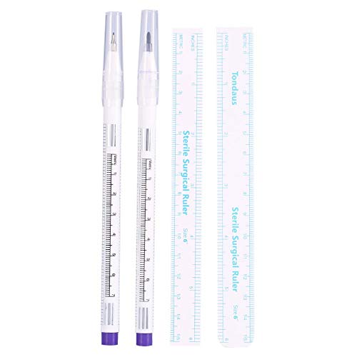 Marqueur De Peau Chirurgical, Marqueur Maquillage Stylo à Tatouer Tatouage Piercing Marqueur De Peau Positionnant Stylo Art Du Corps Avec Les Dirigeants Pour Tatouage (Difficile à essuyer)
