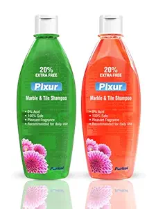 Pixur Marble AND Tile Shampoo Combo Pack Of 2 Pcs x 600ml (Original & Camphor) / Floor Cleaner/Thick Liquid / 0% Hcl Acid/Safe On All Type Floor