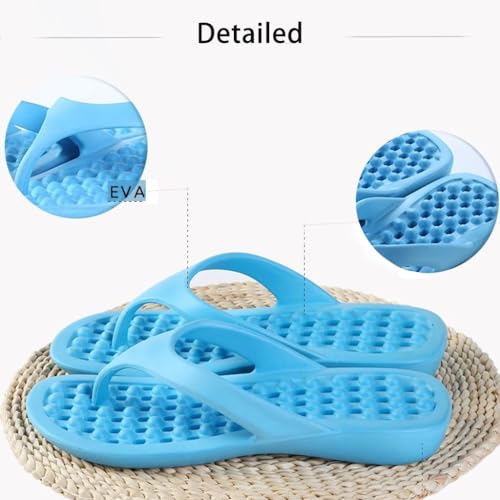 GHYUBYER Massage Slippers for Women Summer，flip Flop Sandals for Bath Shower Very Breathable Lightweight Indoor Outdoor Beach Slippers(Color:Black,Size:34/36 EU)3
