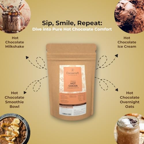 Image of Cocoacraft Hot Cocoa Chocolate Mix (1KG) Drinking Hot Chocolate Mix with 22% Cocoa Butter |100% Natural |