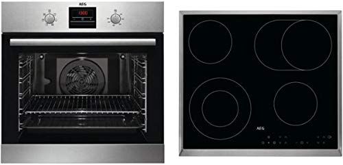 Preisvergleich Produktbild AEG KOMBIB303 EEK: A Einbaubackofen-Set (BES33101ZM + HK634060XB + FlexiRunners), Edelstahl
