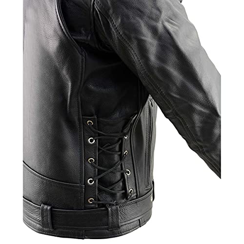 Image of Milwaukee Leather Men's Classic Police Style M /C Jacket - LKM1781 Black