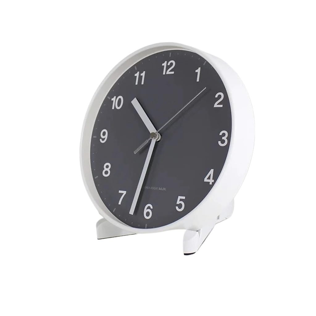 HRWLY Minimalist Living Room Clock European Table Wall Hanging Bedroom Pendulum Mute Office Desktop Decoration(D)